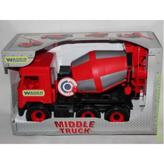 Авто "Middle Truck" бетоносмеситель (красный) в коробке