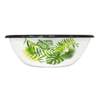 Миска с рисунком «Монстера» (эмаль белая) модель NM-1405: продажа оптом и в розницу посуды по ценам от производителя