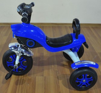 Трёхколёсный велосипед для детей модель TR-378 вид сбоку цвет синий: продажа оптом и в розницу по ценам от производителя