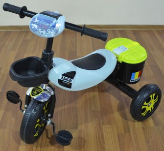 Трёхколёсный велосипед для детей «Kangqi Tricycle» модель TR-379 цвет бело-желтый: продажа оптом и в розницу